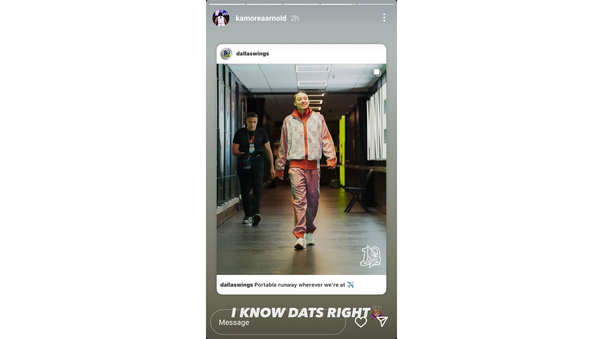 KK Arnold reacted to Paige Bueckers' return to Minnesota. Source: Instagram/@kamoreaarnold
